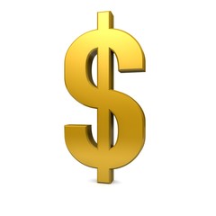 dollar sign 3d golden money cash symbol icon