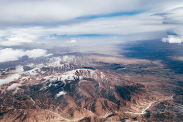 Fototapeta na wymiar Aerial Photography of Daqingshan Mountain in Hohhot, Inner Mongolia, China