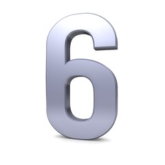 6 number six silver 3d render