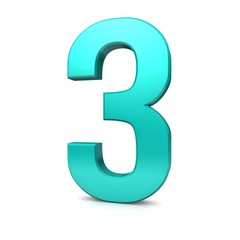 number 3 three 3d sign symbol icon isolated on white background