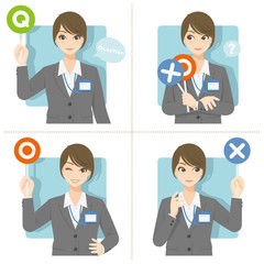 優良女子推進課/ビジネススーツ+社員証