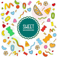 Colorful sweets. A set of sweets. Vector illustration.