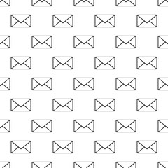 Vector  seamless pattern of outline envelope. Vector envelope symbol.
