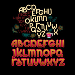 ABC letters. Hand drawn Vector minimalist alphabet