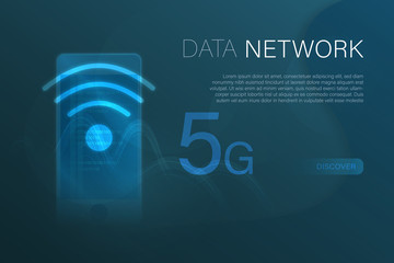 Business and finance. Vector illustration for 5G network, data analysis or cloud technology.