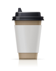 Paper cup for fast-food drink. Eco mug tea, coffee, water.