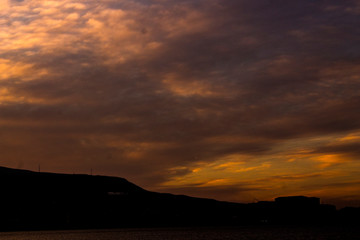sunset in the mountains