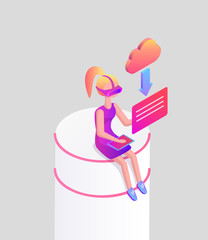 Virtual Reality Entertainment Vector Illustration