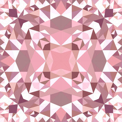 Pink abstract repeating triangle mosaic kaleidoscope wallpaper pattern - geometric vector background illustration