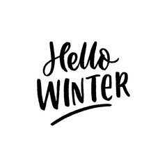 Fototapeta premium Winter lettering phrase for print, card, banner. Modern seasonal calligraphy.