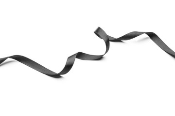 Black ribbon on white background