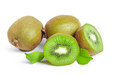 kiwi fruits isolated on white background