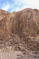 Basalt, volcanic rocks known as the Organ Pipes, Twyfelfontein in Damaraland, Namibia.