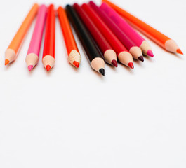 pencils, colored pencils on white background, isolated