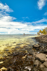 Fototapeta na wymiar jetty of belle mare beach, mauritius island