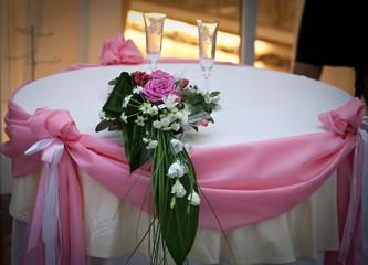 wedding glasses on the festive table