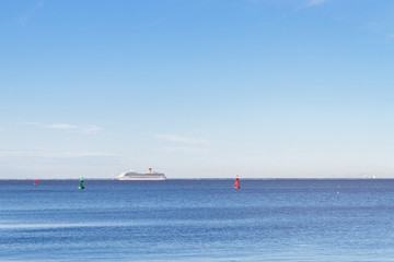 White liner sailing in the Gulf of Finland