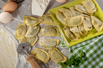 traditional italian ravioli filled with cheese and spinach
