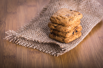 Obraz na płótnie Canvas Home made shortbread cookies made of oatmeal