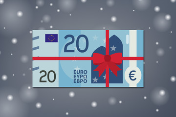 20 Euro - verschneit - Schnee - Schneeflocken