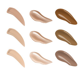 Liquid fluid make-up foundation or makeup concealer smudges