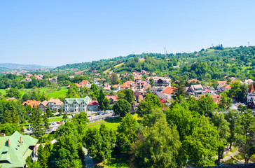 Cityscape of Bran, Romania.