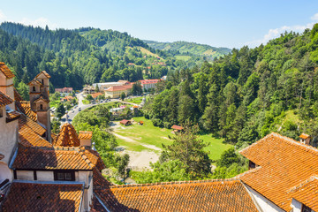 Cityscape of Bran, Romania.