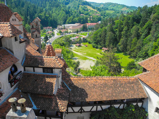 Cityscape of Bran, Romania.