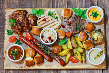 Dessert on a plate on the table