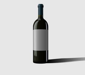 Wine Bottle 3D. Vector illustration.