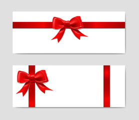 Gift Card Template with Ribbon and Bow