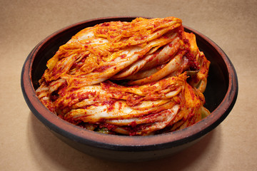 Napa cabbage kimchi, Korean traditional food.