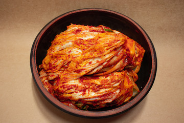Napa cabbage kimchi, Korean traditional food.