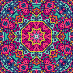 Colorful Tribal Ethnic Festive Abstract Floral Vector Pattern