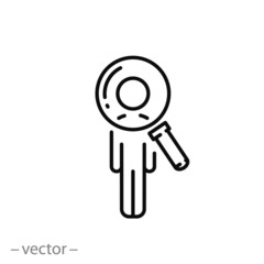 Human resource icon, recruit linear sign isolated on white background - editable vector illustration eps10