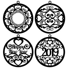patterns of christmas balls for laser cutting