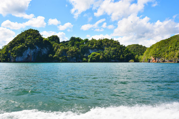 Beautiful Islands and sea on the Samana Peninsula, Dominican Republic