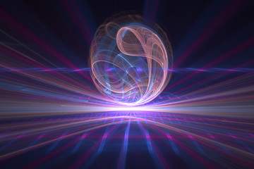 energy burst in abstract space, illustration of nuclear energy