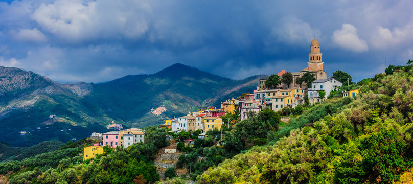 View of Legnaro in the Province of La Spezia, Liguria, Italy