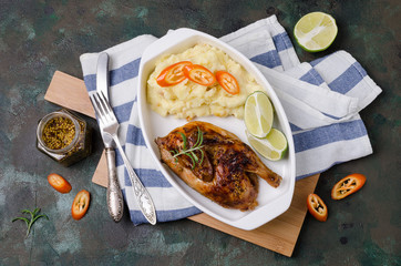 Traditional fried cornish hen