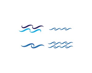 Water Wave symbol and icon Logo Template