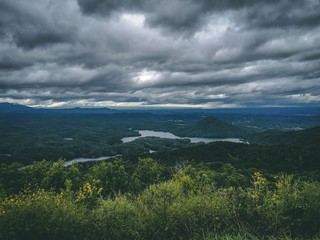 Mountain vista on a cloudy  summer day