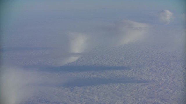 beautiful fast-sailing clouds on a Sunny day, shooting from aircraft