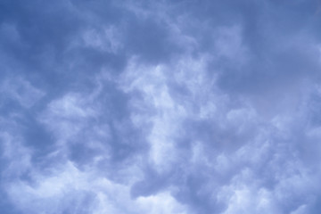 Skyscape / Germany: Evening sky with impressive cloudscape over Eastern Thuringia in July
