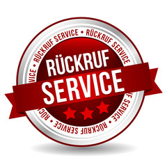 Siegel Button Banner - Rückruf Service - in rot und silber