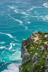 Top view of an observation desks at Cape point. Cape of Good Hope, South Africa.