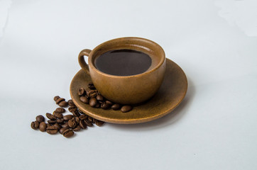 coffee, cafe, coffee house, coffee beans, grains, espresso, latte, americano, cup, saucer, morning, awakening, good morning, morning coffee, cup, black, hot, drink, drink, fresh, natural, aromatic
