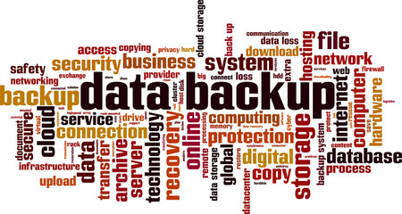 Data backup word cloud