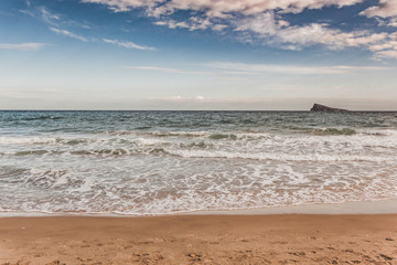 Levante beach and Mediterranean sea. Benidorm.