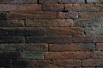 Fototapeta premium Red vintage old brick wall texture background